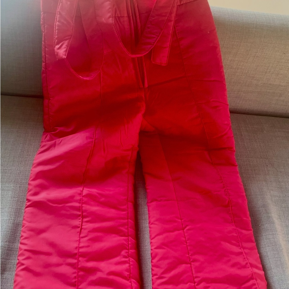 Red Quilted Snow Pants